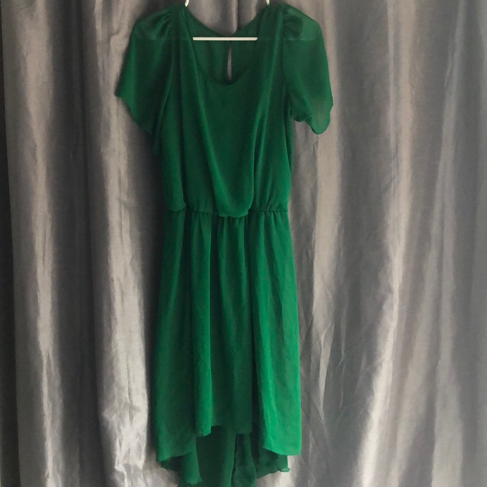 Emerald green high low dress